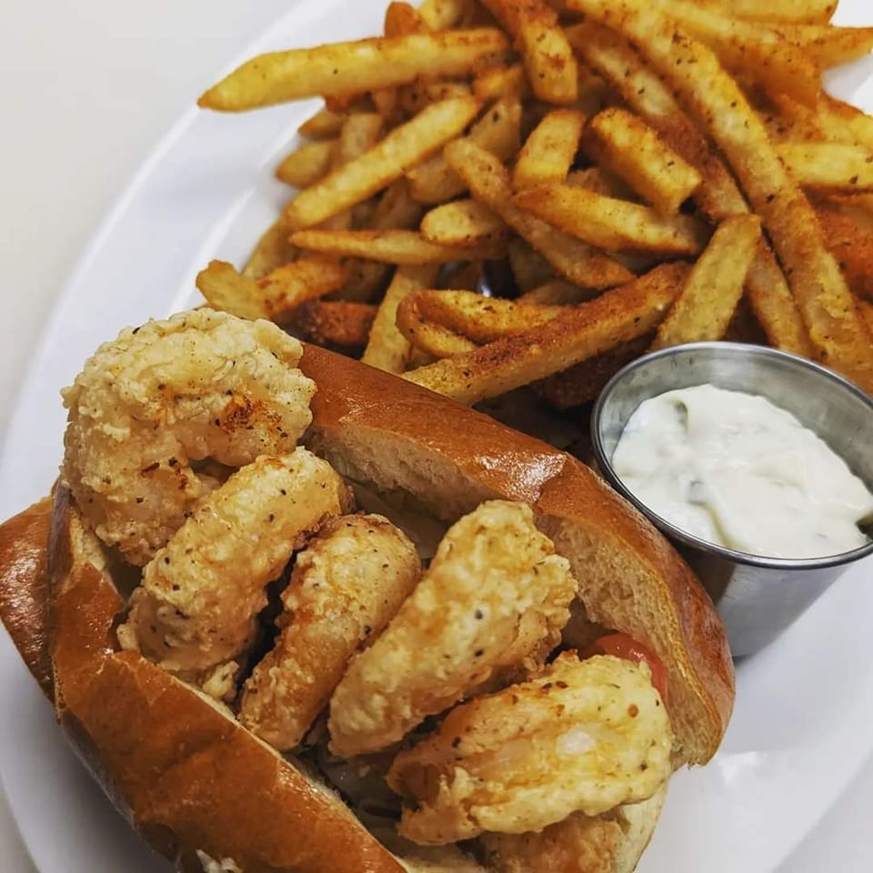Shrimp po boy sandwich from Ginger Restaurant